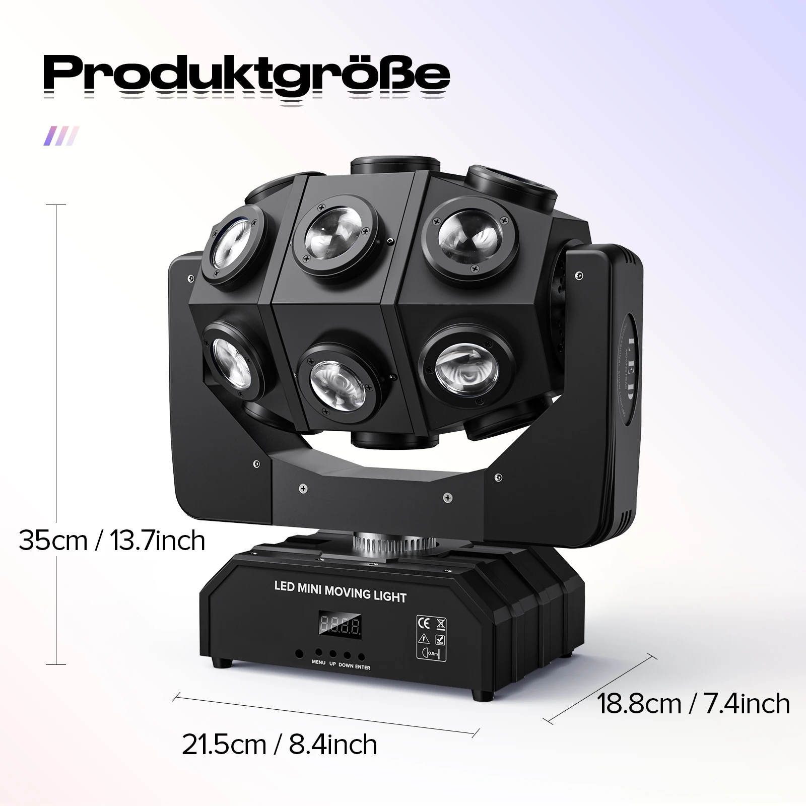 Imagem -06 - Yiflamefly-led Mini Moving Head Stage Luzes 180w 18 Beam Ball Luz Estroboscópica Som Ativado Dmx512 para dj Disco Party