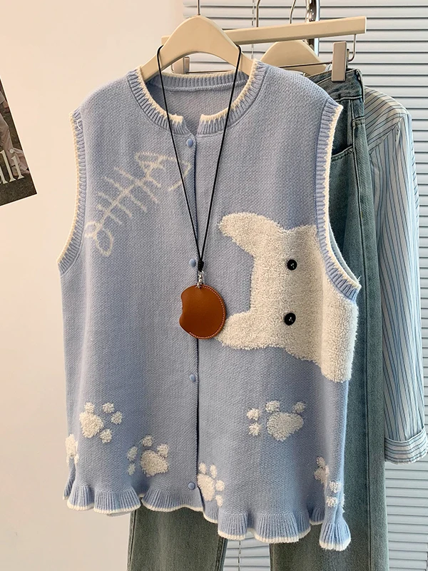 

Осень 2024, новый дизайн, мягкая сестра, вышитая кружевная бейка, открытый кардиган, жилет, нежный женский модный возрастной забавный узор