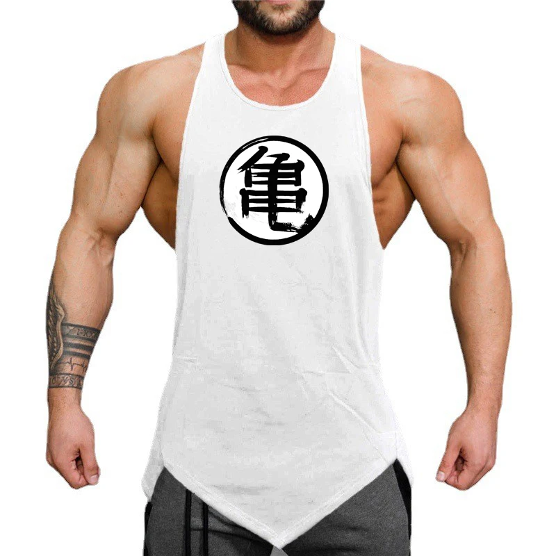 Summer Cotton Breathable Sleeveless Singlets Gym Bodybuilding Training Fitness Tank Tops Mens Casual Running Sport Muscle Shirts