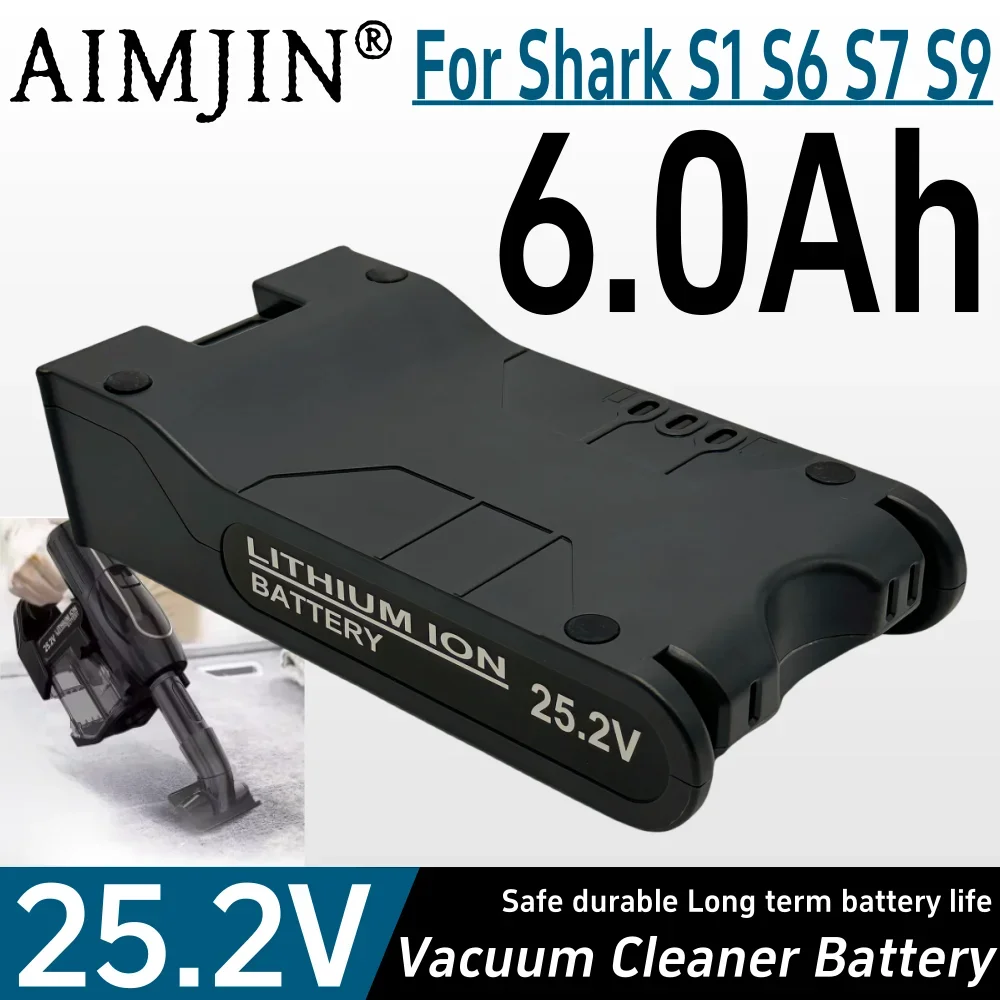 Batterie lithium-ion 25.2V 6000mAH pour aspirateurs sans fil Shark S1 S6 S7 S9 XBAT200 ION Rocket IONFlex et IONFlex