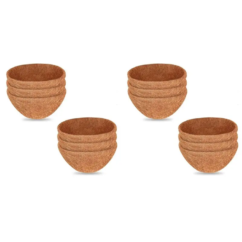 THANKSGIVING DAY12PCS 10 Inch Natural Coconut Liner Round Coconut Hanging Basket Replacement Liners For Hanging Basket Flowers