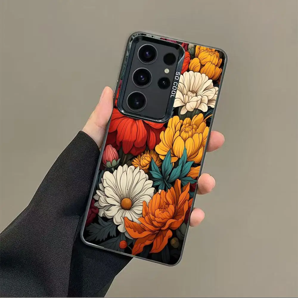 

Floral cartoon design mobile phone case suitable for SamsungS25 24 23 22 21 20 Plus/Ultra/FE anti-fall and shockproof rear cover