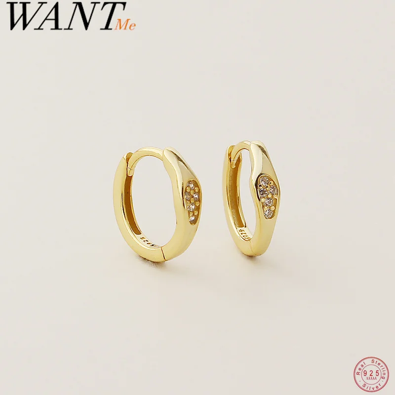 WANTME 925 فضة فريد هندسي غير النظامية هوجيز هوب أقراط للنساء العصرية الفرنسية غرامة حفلة الأذن الحلقات مجوهرات #1