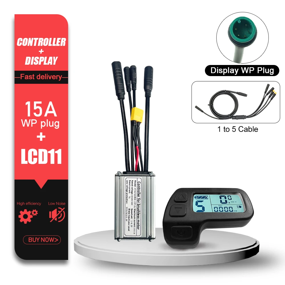 Elektrische Fiets KT Controller 36V 48V 17A-30A Waterdichte Stekker met Licht Functie LCD Display 250W-1000W Motor