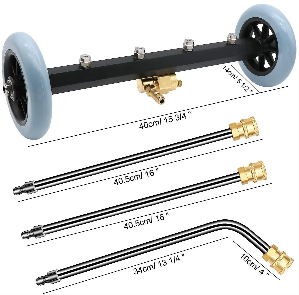 High Pressure Washer Undercarriage Cleaner 5000 PSI Under Carriage Washer Under Car Wash Road Cleaning Nozzle Water Broom