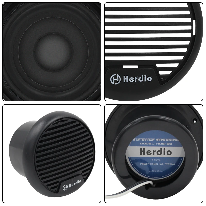 Herdio 140W Two-Way Marine Waterproof Stereo Mini Speaker System Is Applicable To ATV UTV Motorcycle Outdoor