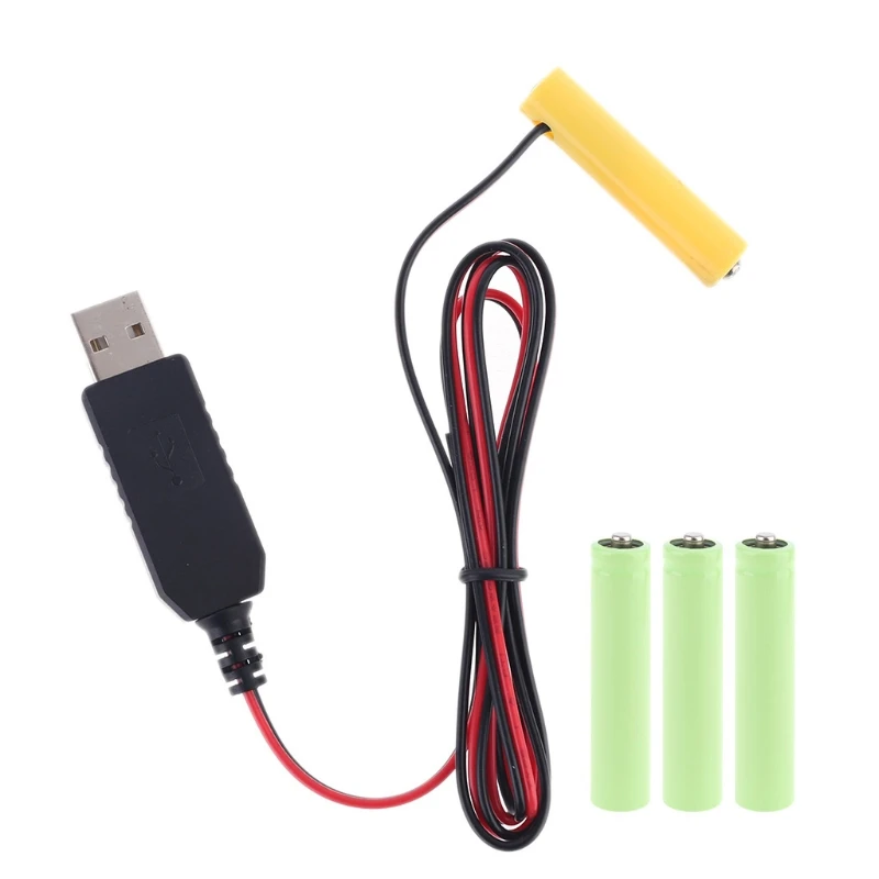 USB to AAA Battery Eliminator Cable Replace 1-4x AA Battery for Beard Trimmer