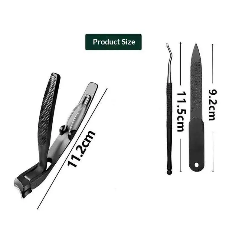 Large And Thick Hard Nail Clippers: Adult-Specific Anti-Splash Widened Blade Design Trim Gray Nails