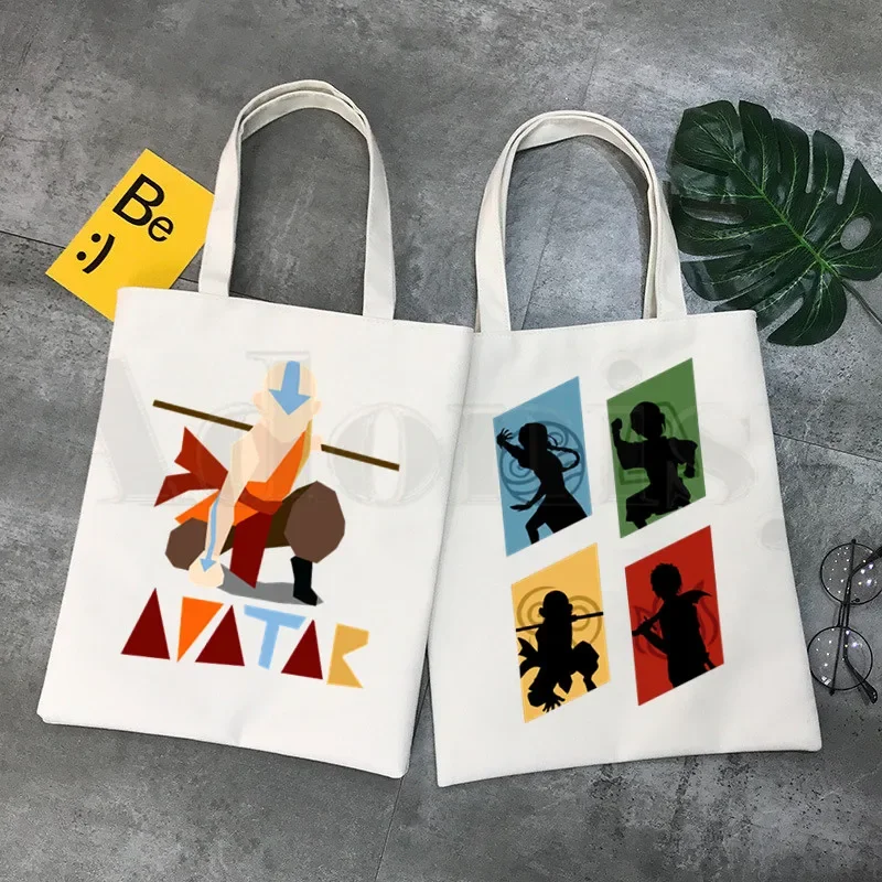 Avatar The Last Airbender Aang And Appa Anime Graphic Hipster Cartoon Print Shopping Bags Girls Fashion Casual Pacakge Hand Bag