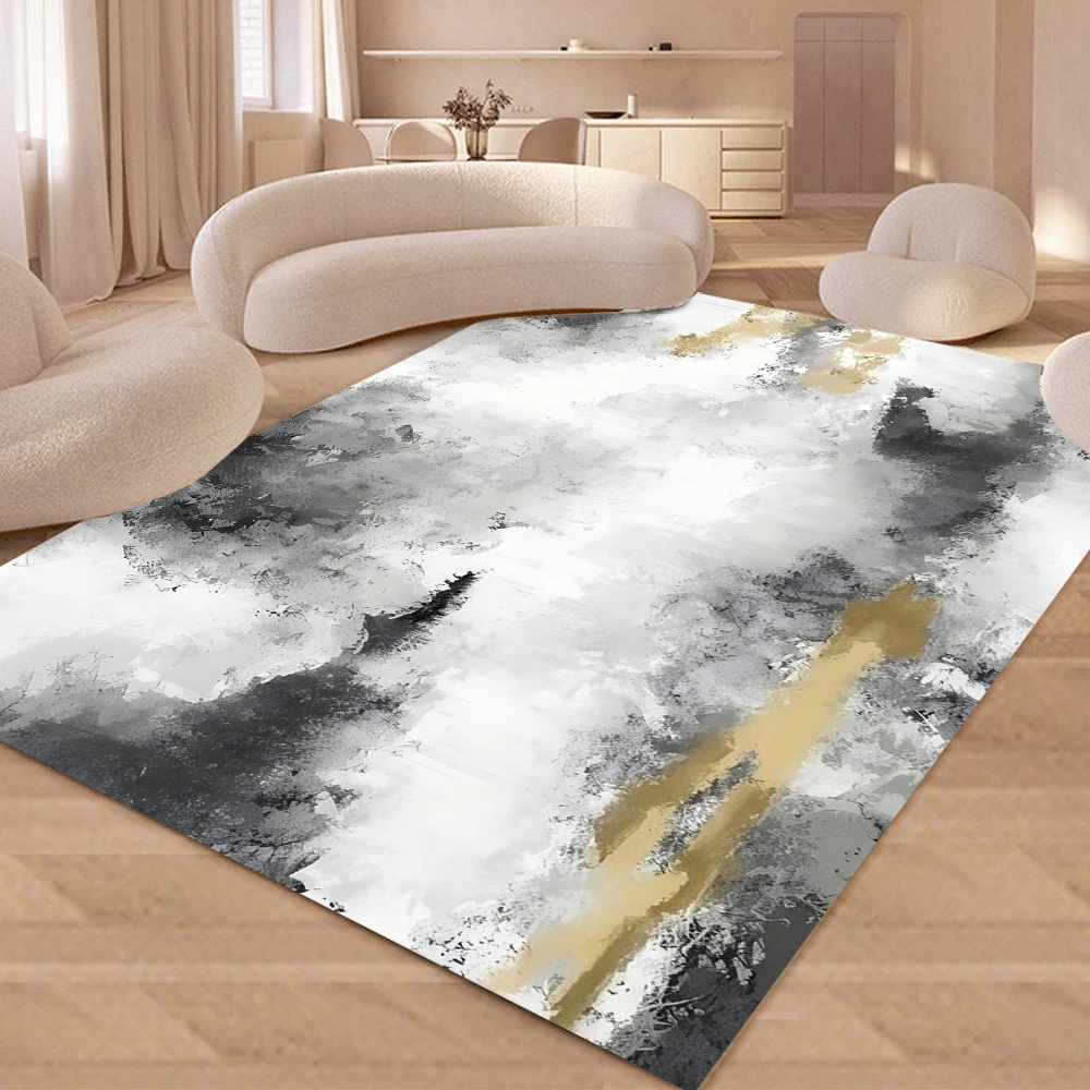 

Modern Abstract Design Area Rug Non Shedding Soft Carpet for Living Room Bedroom Kitchen Doormat NonSlip Flannel Floor Mat