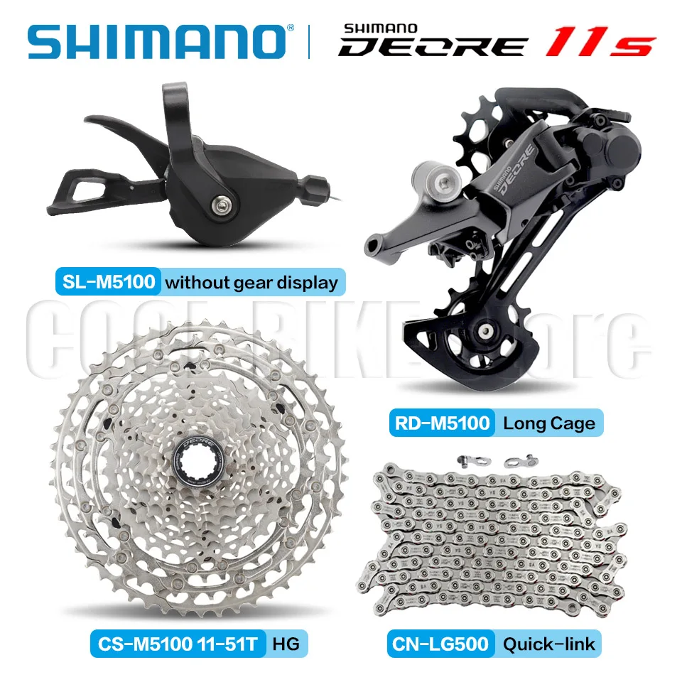 

Shimano Deore M5100 11 Speed Derailleurs Groupset Mountain Bike M5100 Shifte Rear Derailleur Chain Sunshine cassette 46T 50T 52T