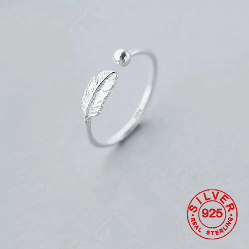 Anéis de penas vintage de luxo para mulheres, cor prata, simples, declaração de casamento, anel de dedo punk, bijoux