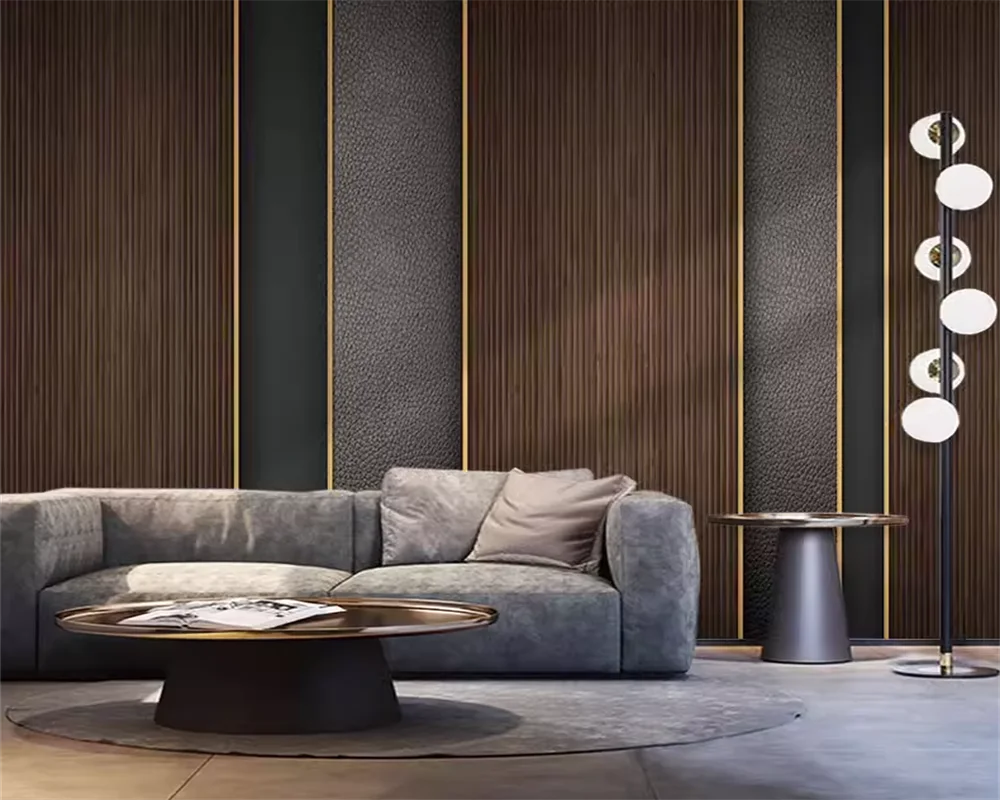 beibehang  Customized Light Luxury Geometry Sofa, TV Background, Bedroom Vertical Stripe, Multiple Materials Wallpaper