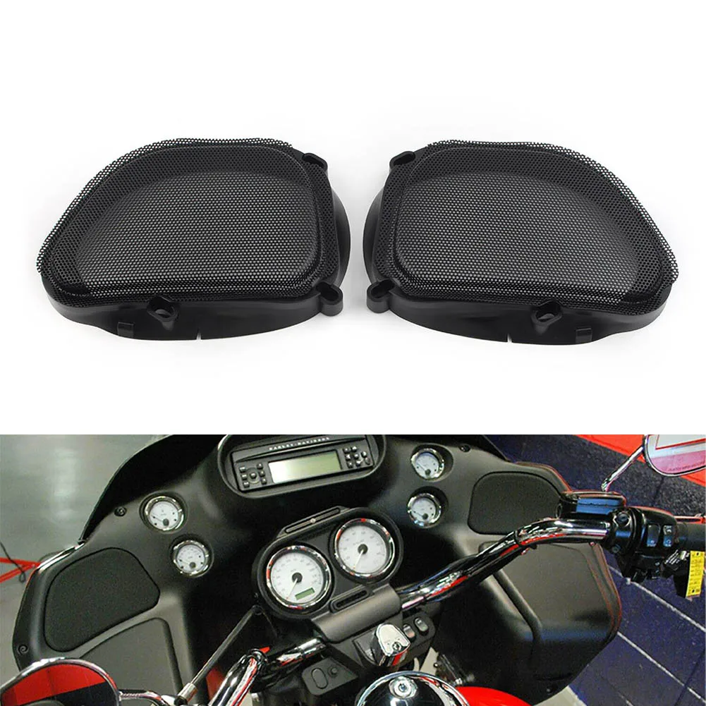 Motorbike Mesh Speaker Grill For Harley Road Glide FLTR Ultra FLTRU Custom FLTRX 1998-2013 Black