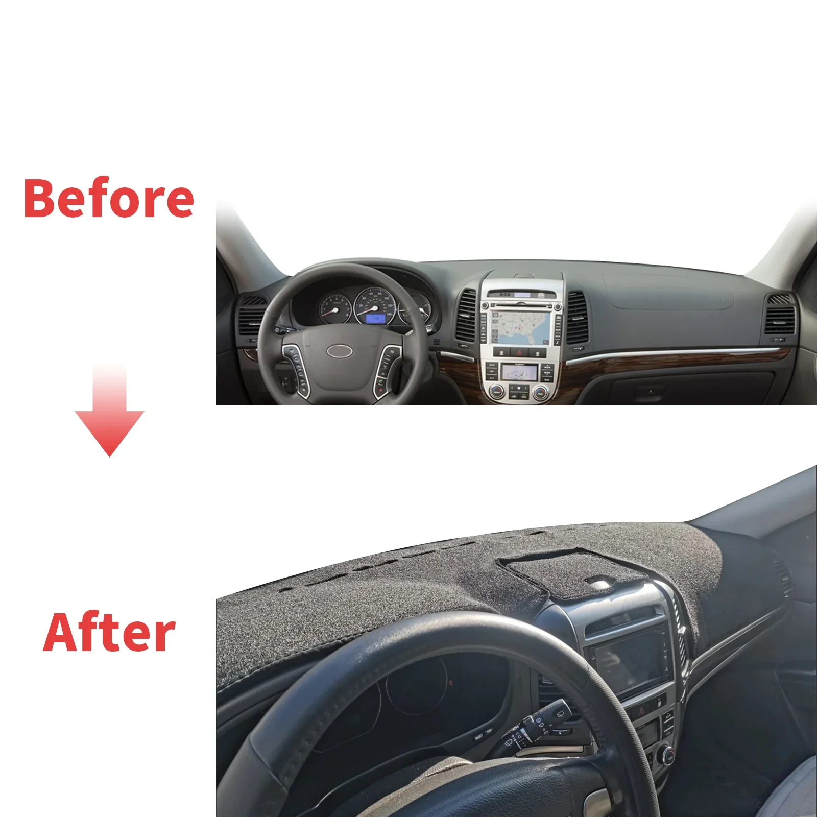 

fit for Hyundai Santa Fe Santafe 2007 2008-2012 Car Accessories Dashmat Dashboard Cover Pad DashMat Sunshade Protective Carpet