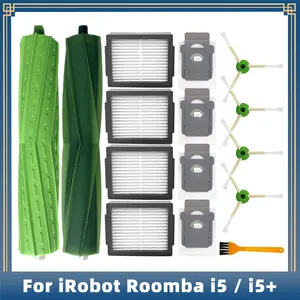 iRobot roomba i5 / i5+ plus / i5152ロボット真空スペアパーツアクセサリーメインサイドブラシHepaフィルターダストバッグと互換性 10ベストセールスルームバ部品-10
