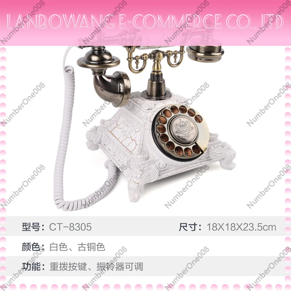 Retro Keypad Telephone Vintage Landline Desk Phone for Home Office Hotel