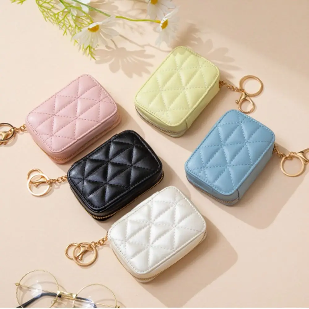 

Outdoor Keychain Lipstick Bag PU Leather Bag Decor Lip Gloss Bag Multifunctional Mini Cosmetic Bag Girls