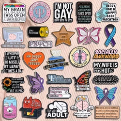Mental Health Series Enamel Pins Social Anxiety Psychology Awareness Quotes Metal Badge Wholesale Jewelry Gifts For Friends