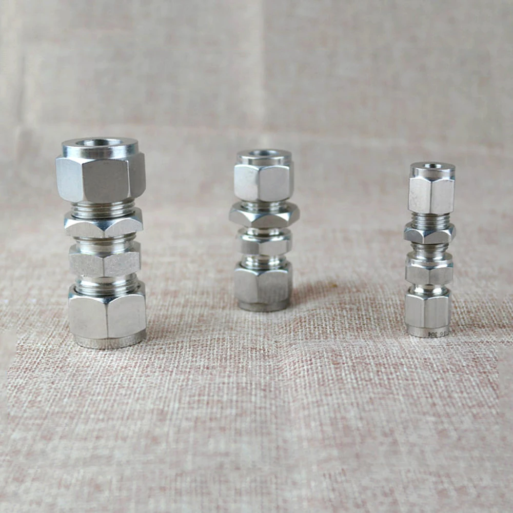 

Переборка 1/8 "1/4" 3/8 "1/2" 3/4/6/8/10/12/14/16/18 мм OD ДВОЙНОЙ обжимной соединитель из нержавеющей стали 304 панель