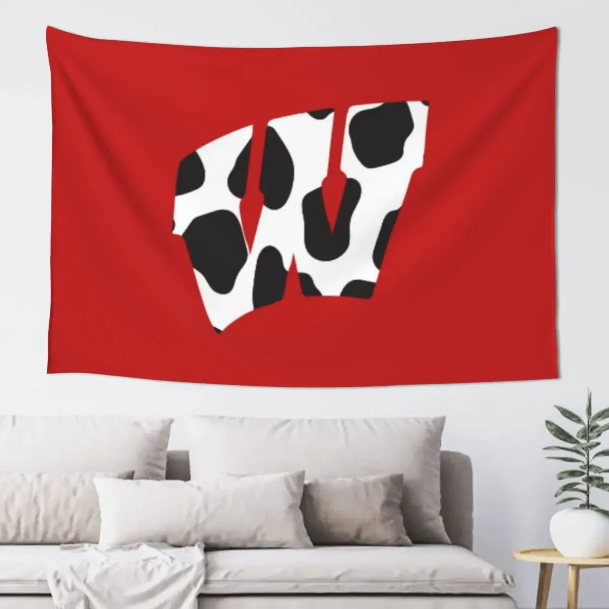 

University of Wisconsin Madison Cow Print Tapestry Bedroom Organization And Decoration Home And Comfort Decor Tapestry