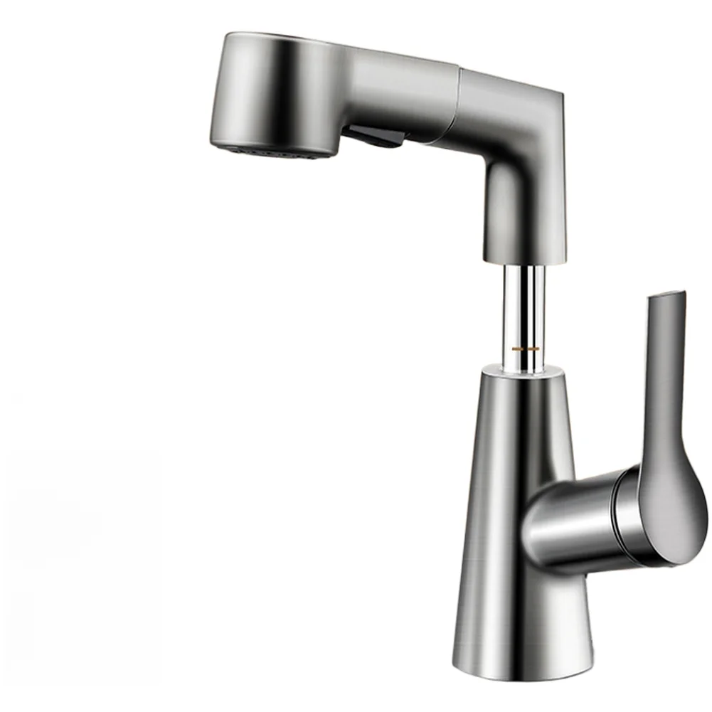 

Adjustable Height Pull Out Kitchen Faucet With Dual Spray Modes Cold Hot Water 360degree Rotation Kitchen Faucet Home Improvemen