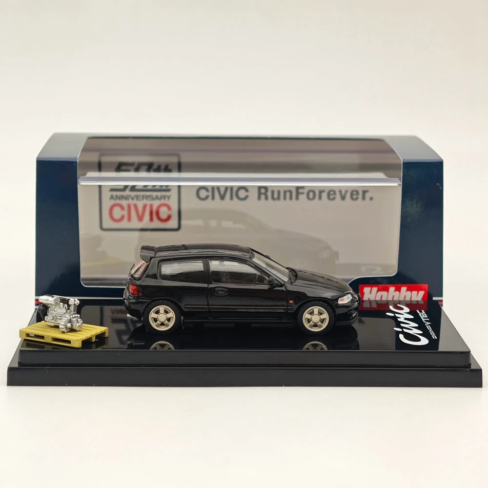 1/64 Hobby Japan dla CIVIC (EG6) Sir-S z wyświetlaczem silnika Model HJ 641017 S Odlewane modele samochodów Kolekcja samochodów Miniaturowa zabawka samochodowa