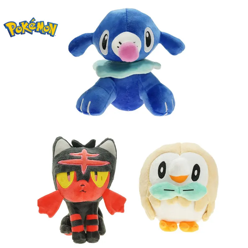 Pokemon Litten Popplio Rowlet Plush Toys Kawaii Japan Anime Elf Plush Doll Soft Stuffed Cartoon Doll Birthday Gift For Kids Girl