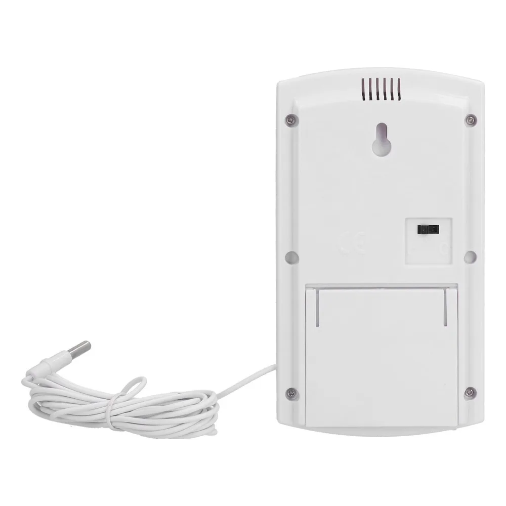 Plastic Temperature Humidity Monitor Wall Mountable Wired Probe Cable Digital Hygrometer Electronic Digital Color: White