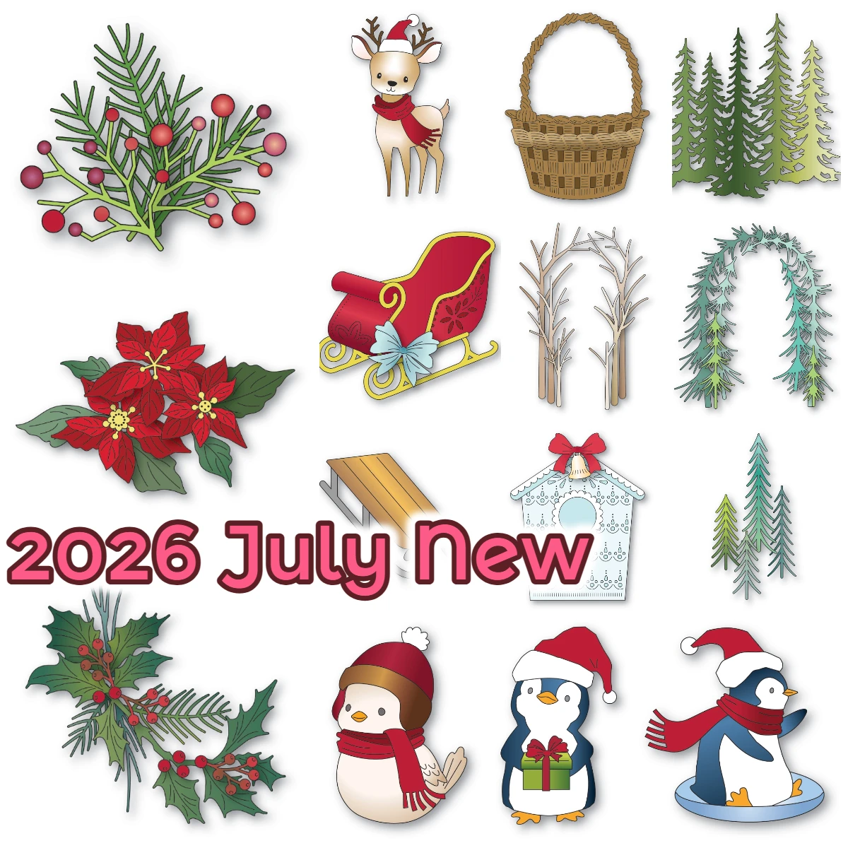 Merry Christmas Sleigh Pumpkin Patch Metal Cutting Dies for DIY Scrapbooking Crafts Dies Cut Stencils Maker Photo Album Template