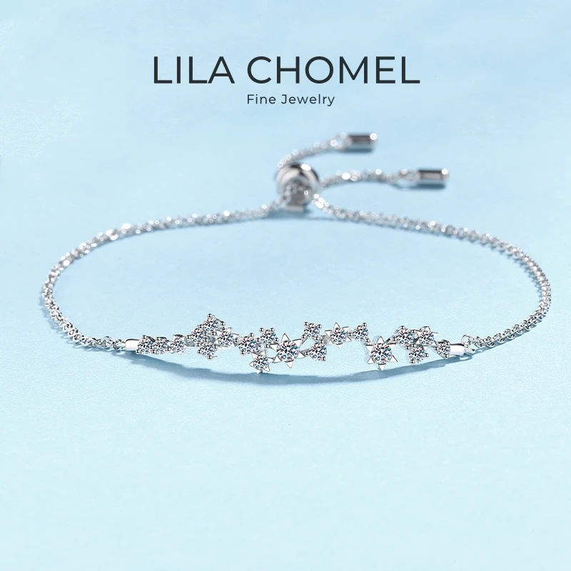 

Daughter Birthday Gift PT950 Platinum Bracelets Girl Valentine's Day 0.585 CT Moissanite Diamond Women Wedding Wife Fine Jewelry