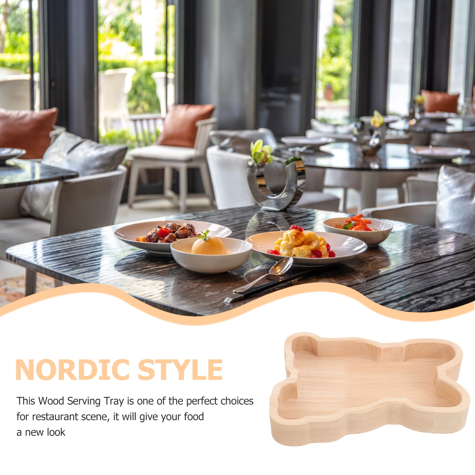 

Wooden Serving Reusable Snack Plate Multi-Use Dessert Decorative Food Storage For Home Vintage Style Wood Tray Fruit Tea
