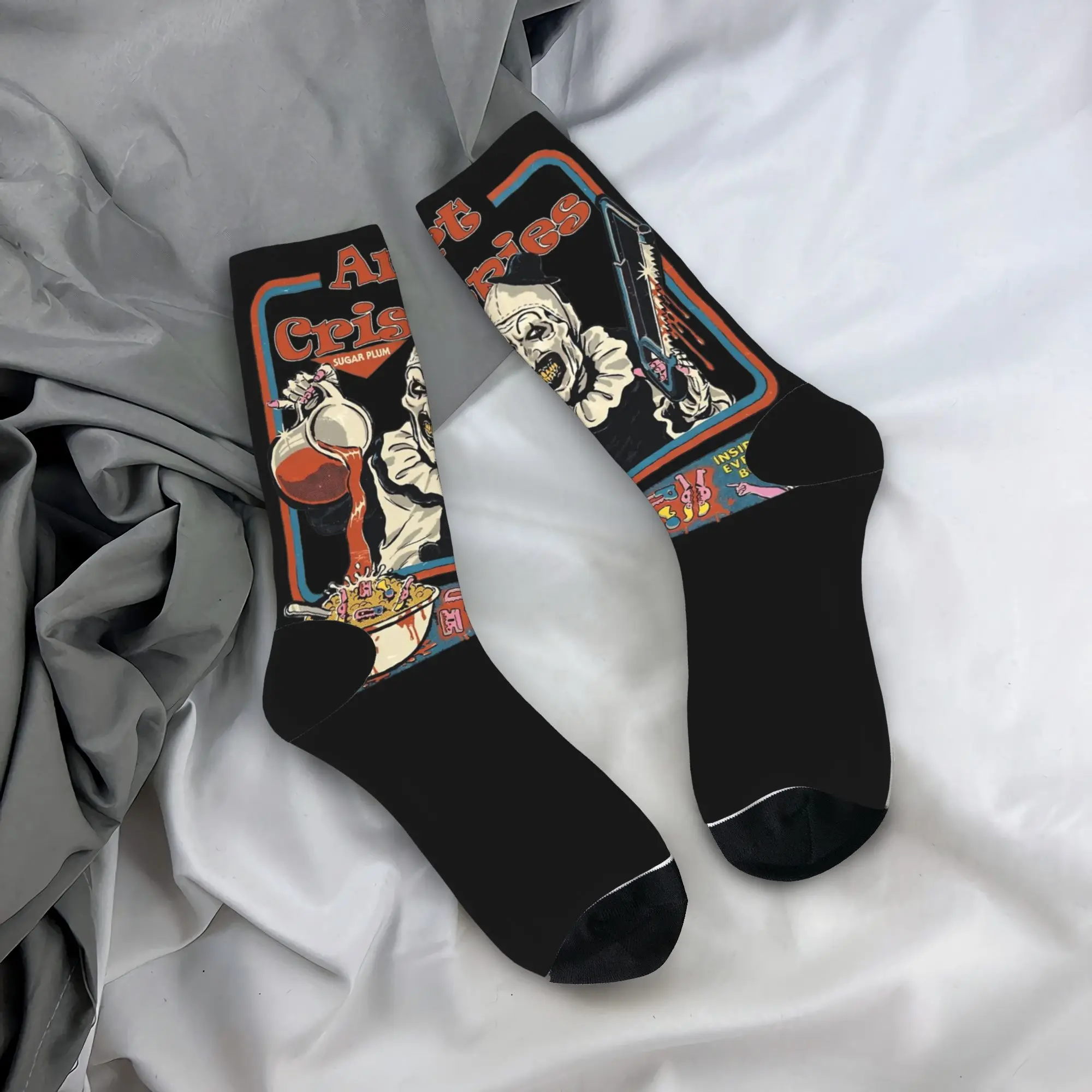 New Men's Socks Casual Art Crispies Terrifier Sock Polyester  Skateboard Women Socks Spring Summer Autumn Winter