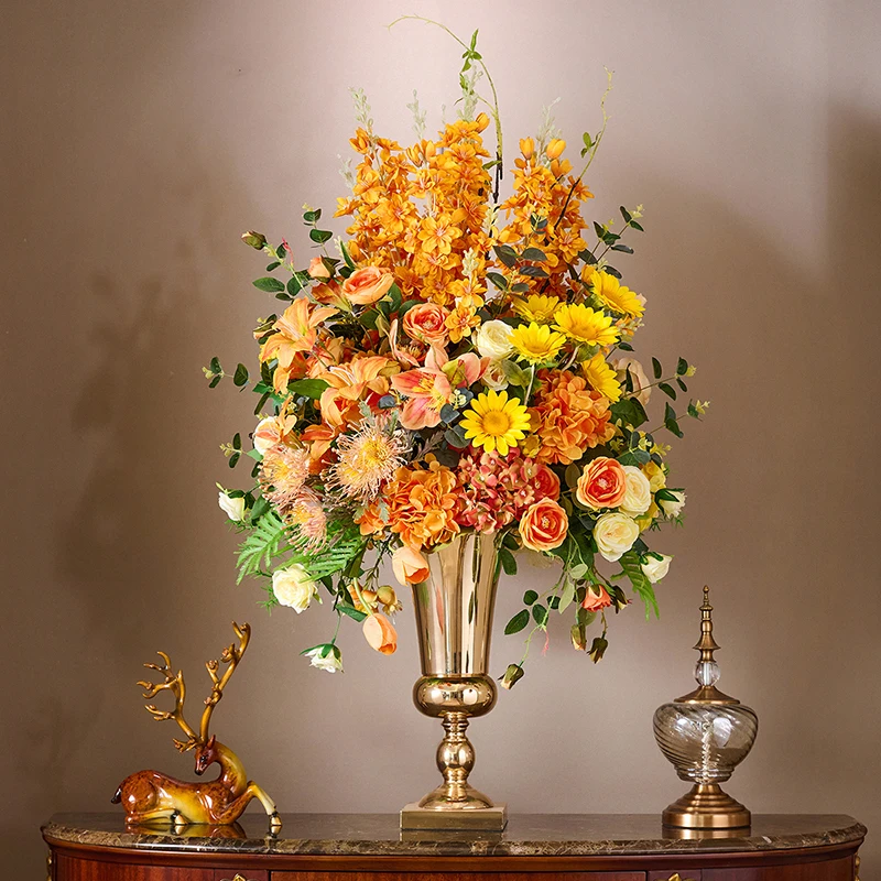 

Light luxury simulated flower ornament living room villa desktop natural wind