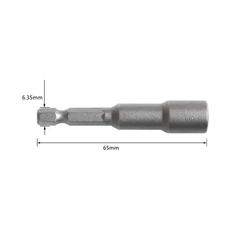 Imagem -03 - Krachtige 14 Peças 619 mm Adaptador de Soquete de Impacto 6.35 mm Hex Shank 65 mm Comprimento Aprofundar Magnético Power Nut Driver Broca Conjunto