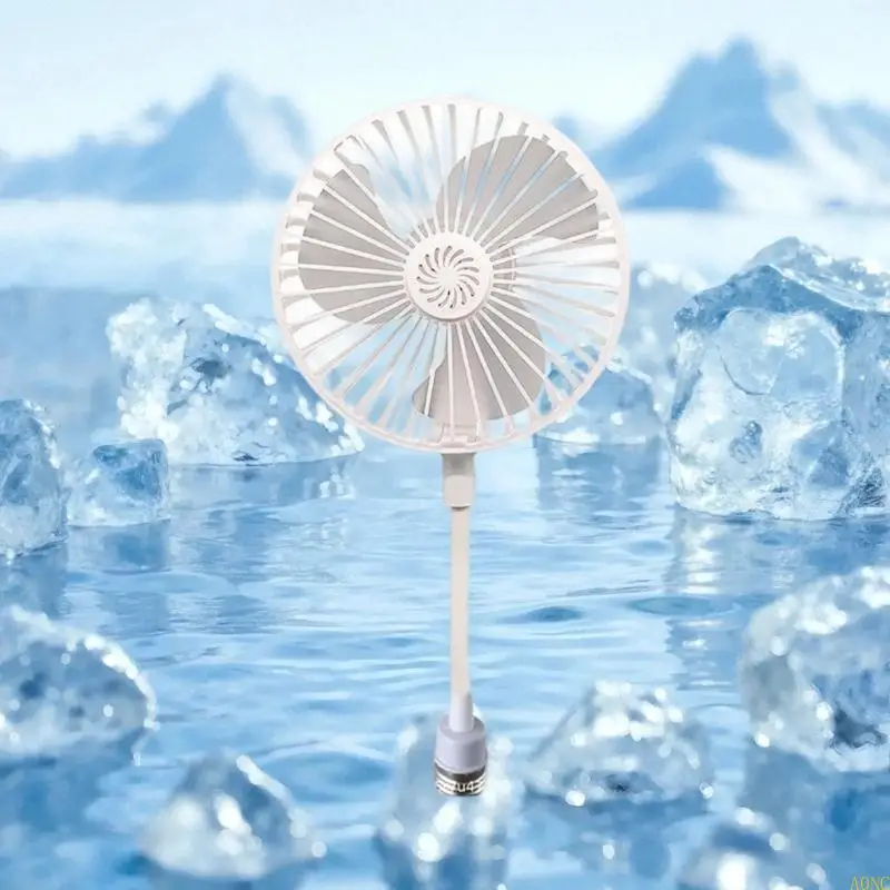 A0NC E27 Desk Lüfter tragbare Lüfterverstellbare Richtungsrichtung Flexibler Tube -Lüfter tragbarer E27 -Schreibtisch -Lüfter in