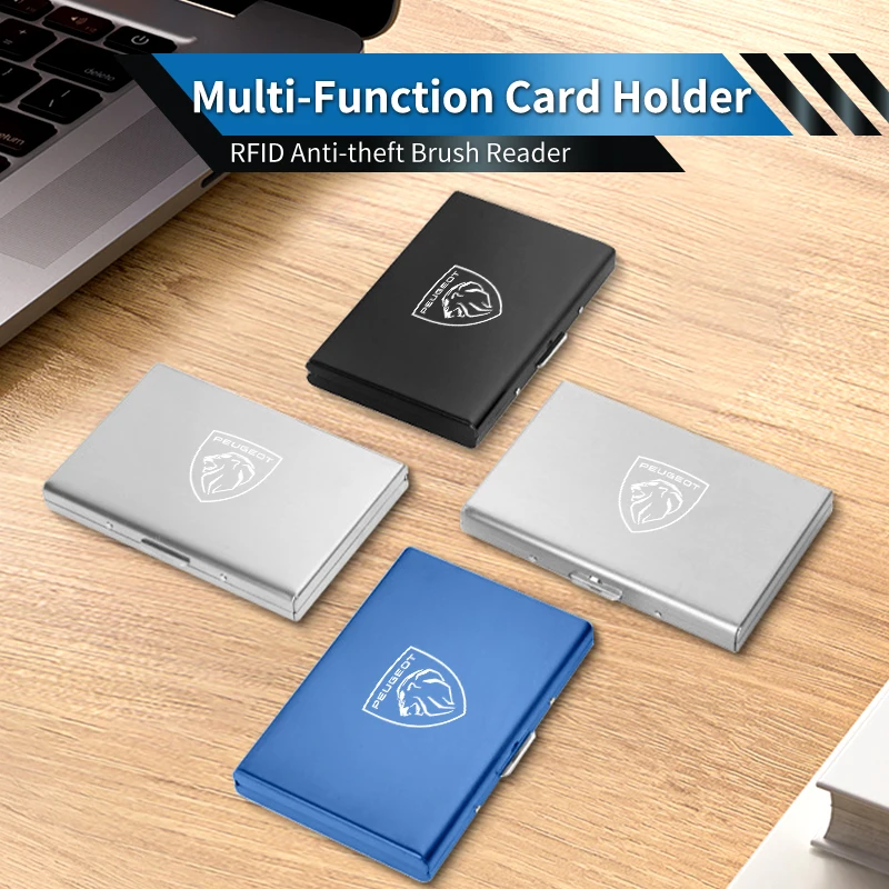 حامل بطاقة الأعمال الفولاذ المقاوم للصدأ حافظة بطاقات الهوية سليم محفظة معدنية لبيجو 206 307 308 3008 207 208 407 508 2008 5008 4008 #5