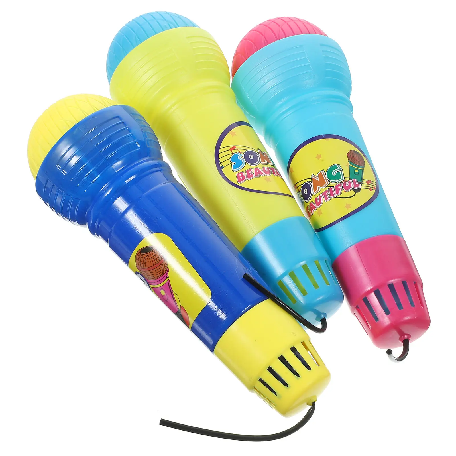 

3Pcs Professional Simulation Microphone for Lip Sync Cosplay Stage Performance Kids Karaoke Prop Echo Microphone for Kids