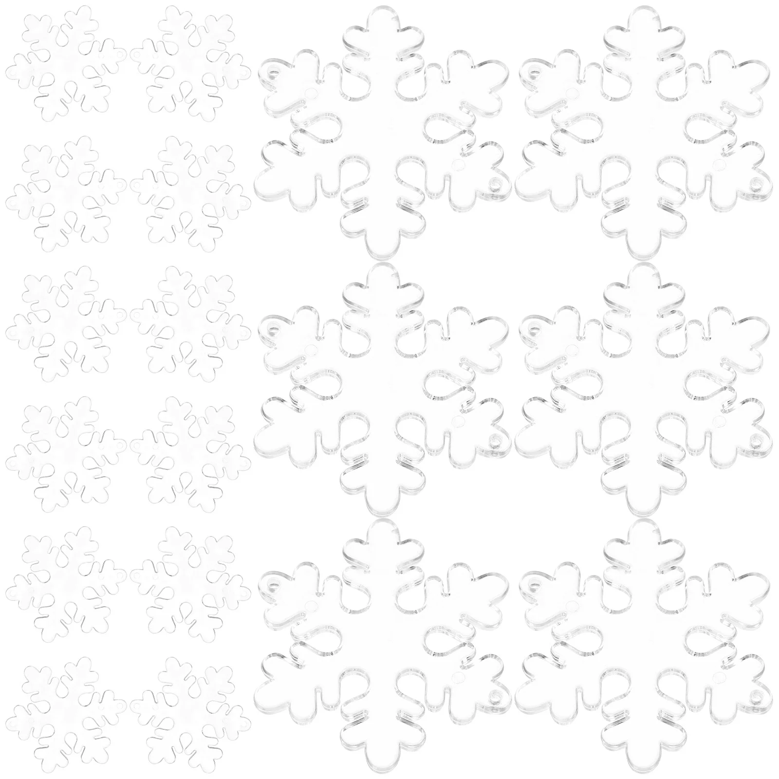 

100Pcs Christmas Snowflake Hanging Pendant Acrylic Tree Ornaments Xmas Decoration Party Supplies Christmas Snowflake Pendant