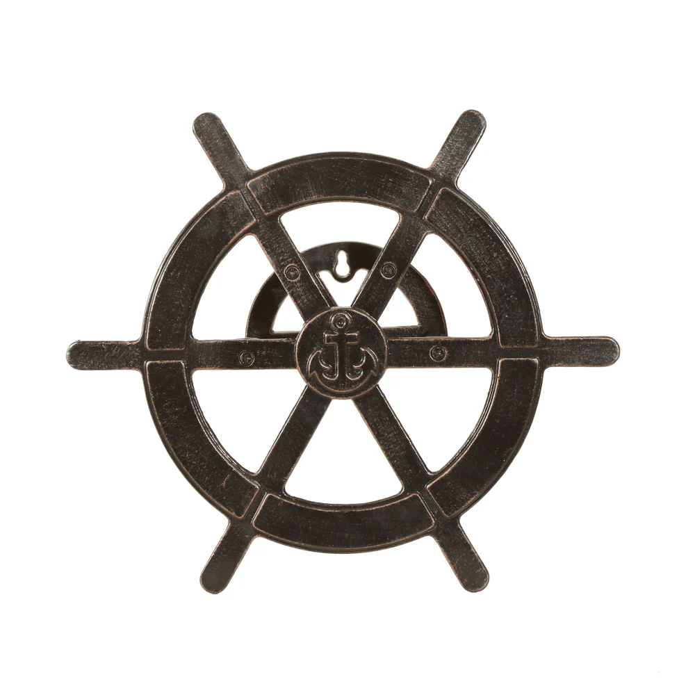 

20InchShip Wheel Hose Holder Antique Bronze Aluminum Outdoor Garden Decor Wall Mount WaterHose Reel Organizer Pipe Winding Frame