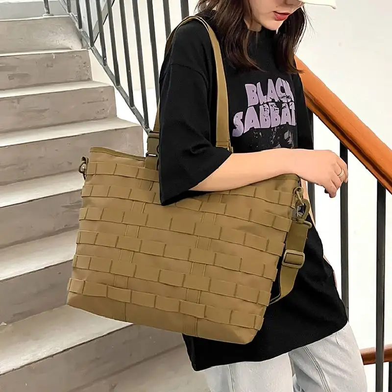 Scione Large Fitness Gym Handbags Outdoor Sports Hook and Loop Hiking Trekking Shoulder Bag Travel College Laptop Bag Tote Bag