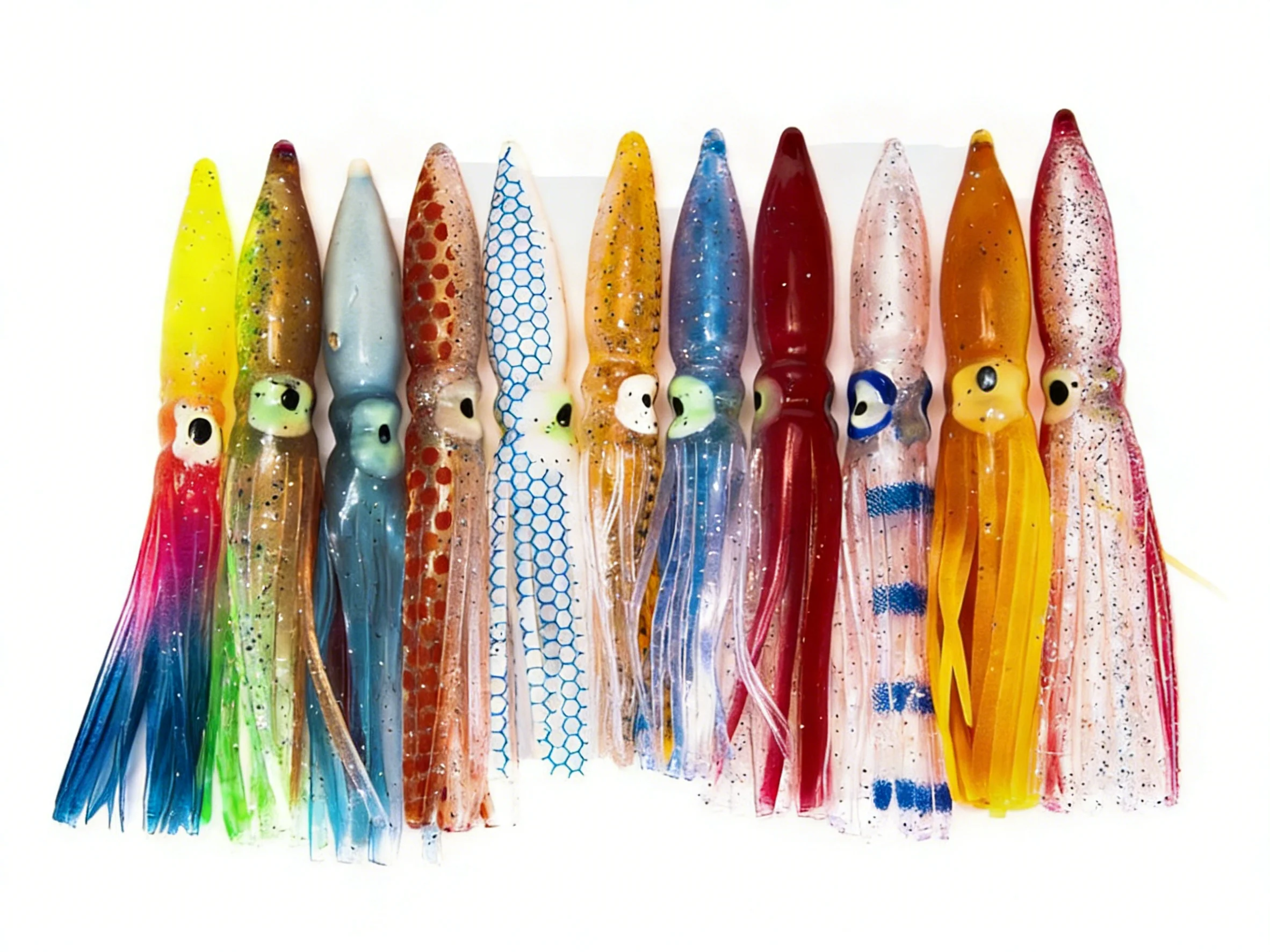 

8cm 10pcs Soft Squid Lures Octopus Tuna Sailfish Baits Artificial Bait For Saltwater or Freshwater Fishing