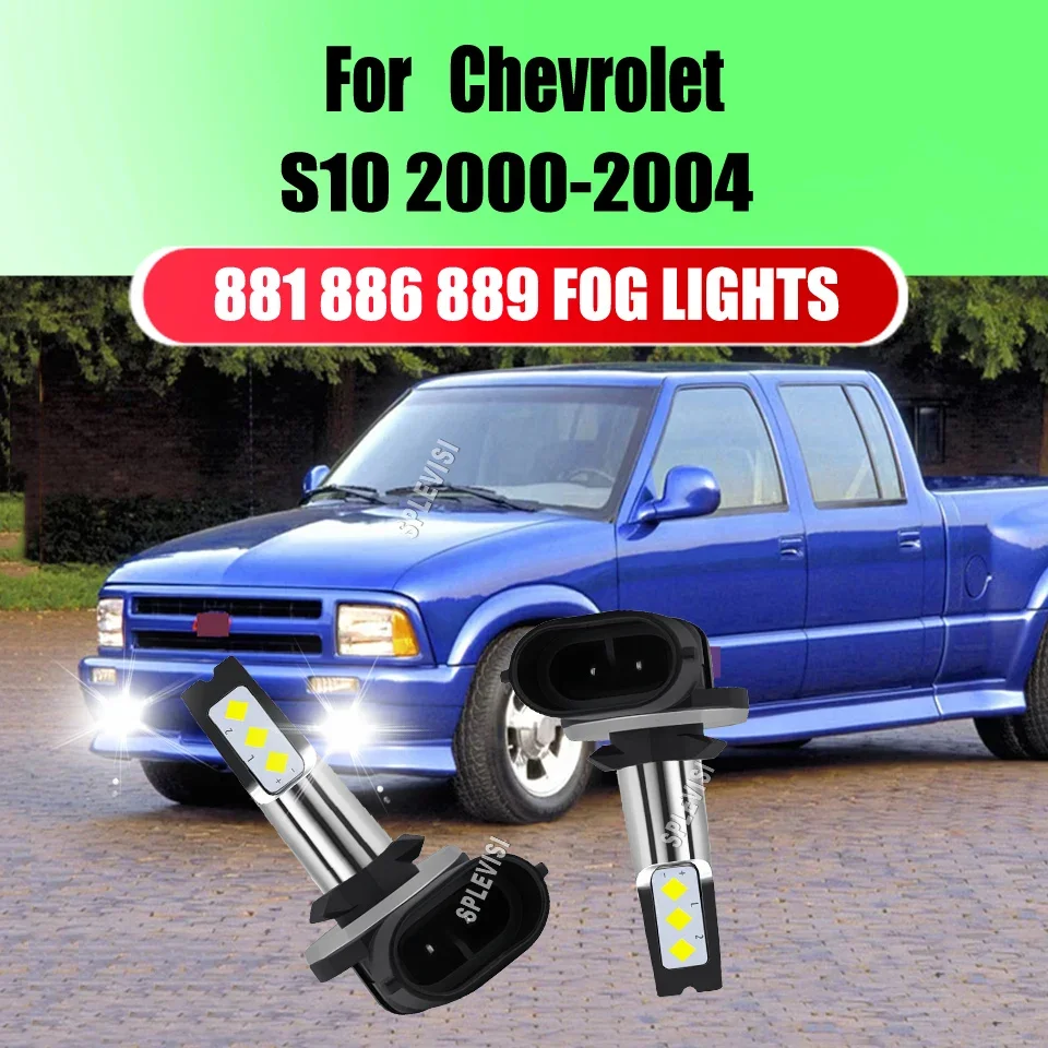 CSP Chips, 250% Brightness Improved Car Auto LED Fog Lamp Bulbs Conversion For Chevrolet S10 2000 2001 2002 2003 2004