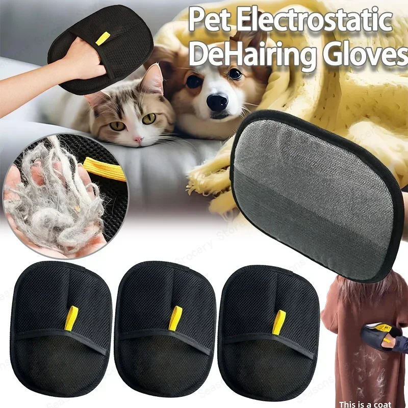

Pet Grooming Glove Double Sided Hair Removal Glove for Cats Dogs Bathing Cleaning Carpet Sofa Portable Washable PetAccessory