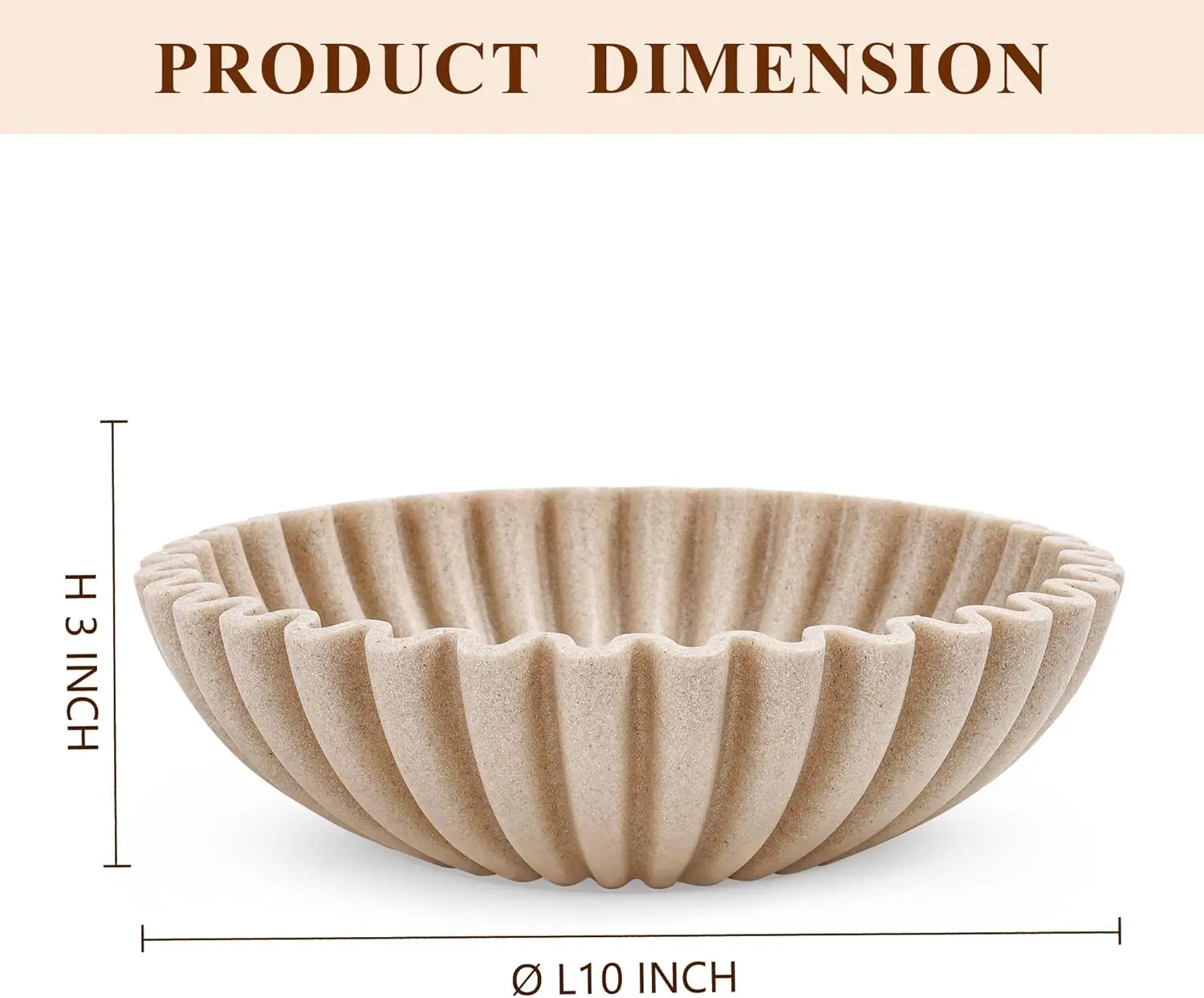 Modern Handicraft Bowls for Home Decor, Decorative Fruit Bowl for Kitchen Counter, Ruffle Bowl Decor