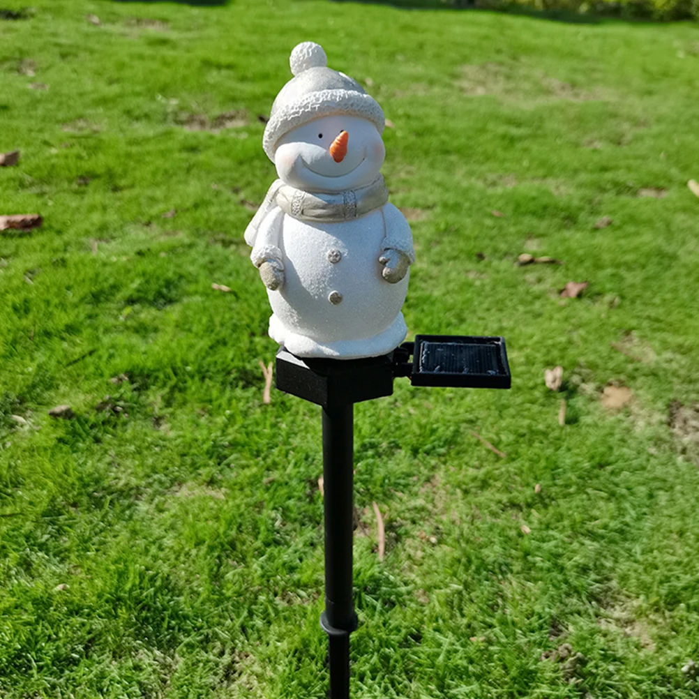 

1pc Solar Snowman Light Lawn Lamp Outdoor Solar Powered Ground Inserting Light LED Decorative Landscape Lighting