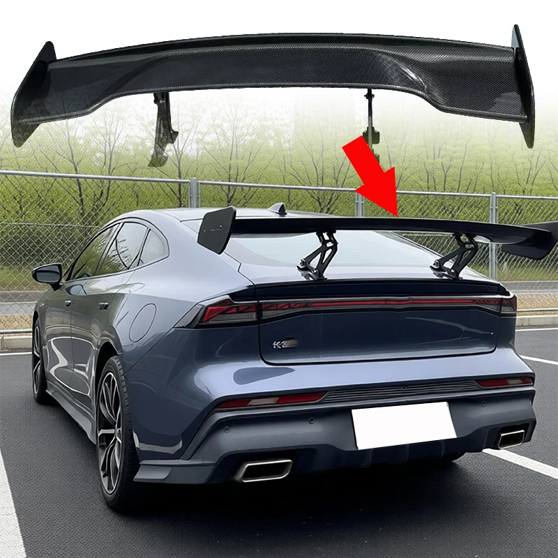 For Changan UNI-V Sport Cars Carbon Fiber Rear Spoilers Wings Universal GT Styling Automobiles Parts Accessories Aerodynamic Per