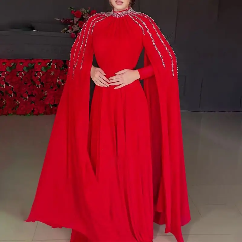 Abaya, Middle Eastern Hot Drilling Robe Evening Gown, Muslim Women's Long Robes, Saudi Arabia Caftan Islam Clothes for Muslim - Image 6