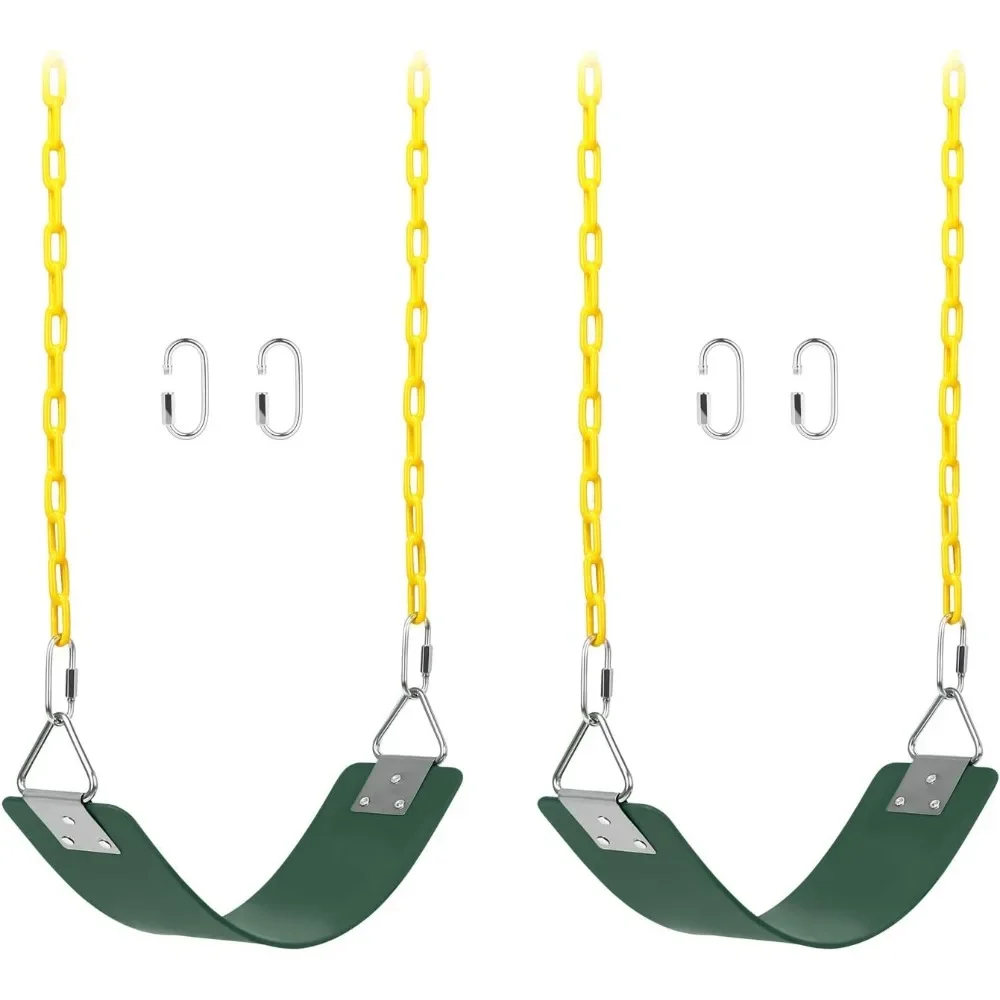 

Swing Seat with 66 Inch Anti-Rust Chains Thermoplastic Coated, Swing Seat Cushion Accessories Replacement with Snap Hooks