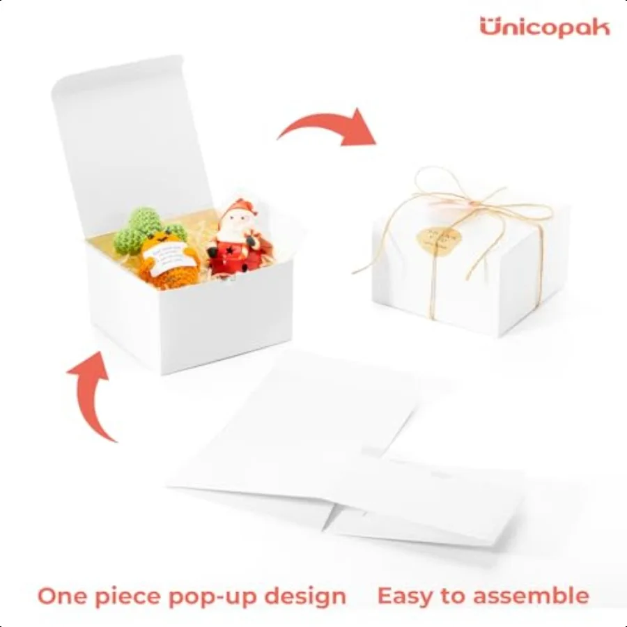 10 Pack 5x5x3 Gift Boxes Bulk Small White Gift Boxes Ideal for Birthday Christmas Party Homemade Busin